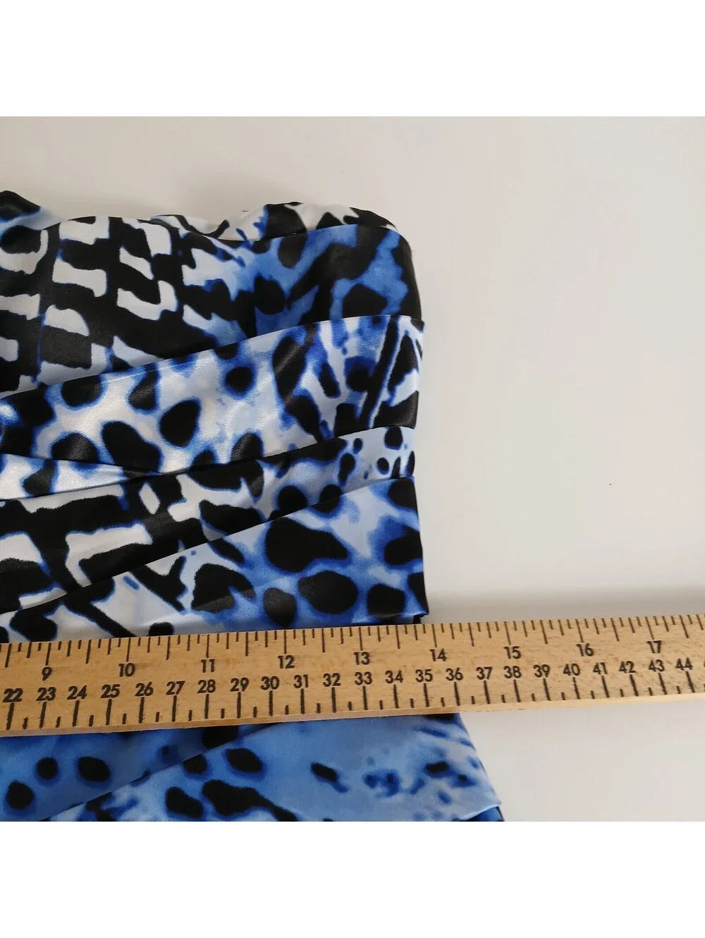 Snap Strapless Tube Dress Women Medium Blue Animal Print Mini Dress - Picture 7 of 9